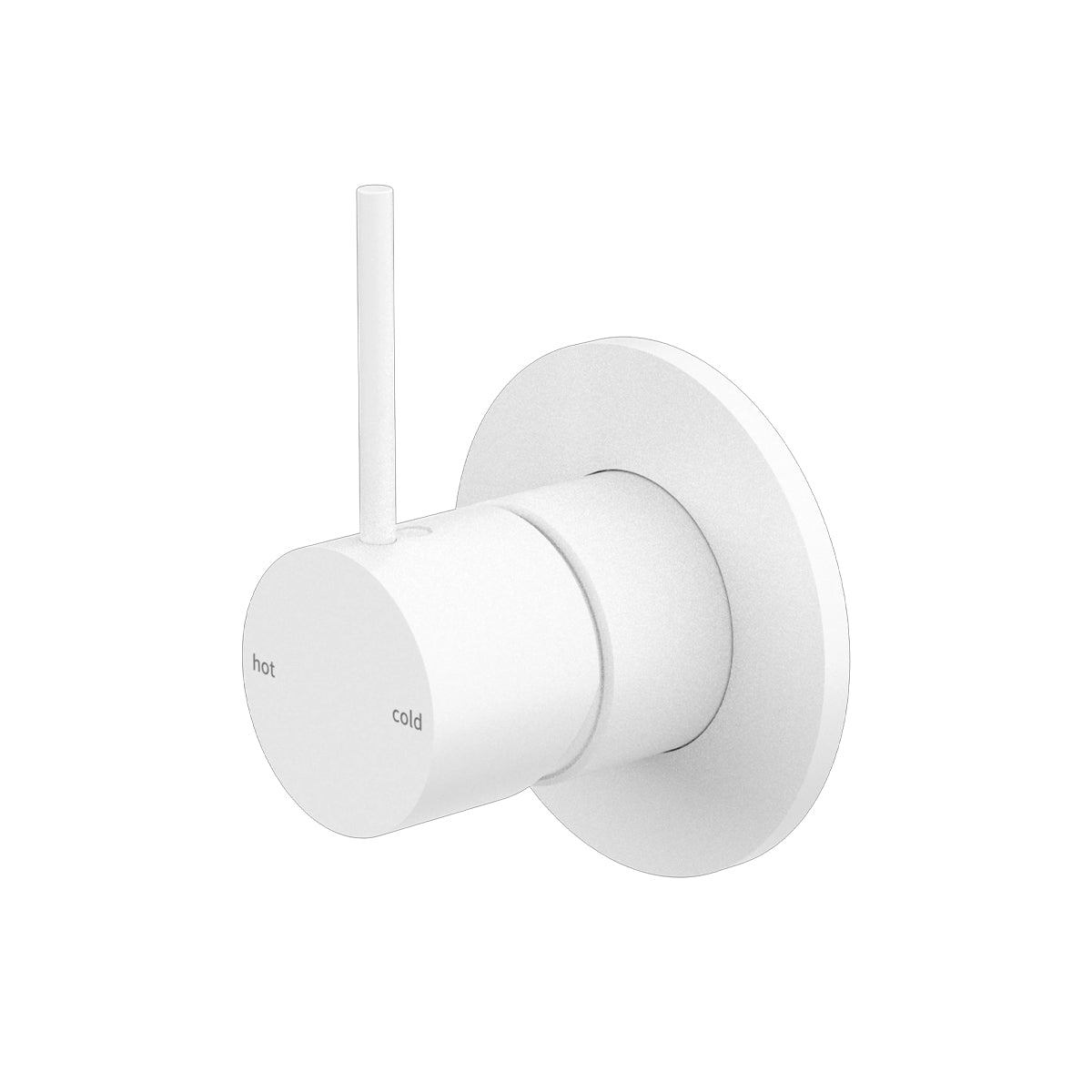 Mecca Shower Mixer Handle Up 80mm Plate Matte White