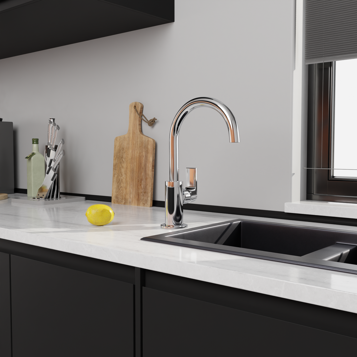 Bianca Kitchen Mixer Gooseneck Spout Chrome