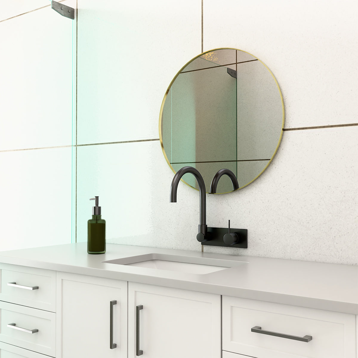 Mecca Wall Basin/Bath Mixer Swivel Spout Handle Up Matte Black