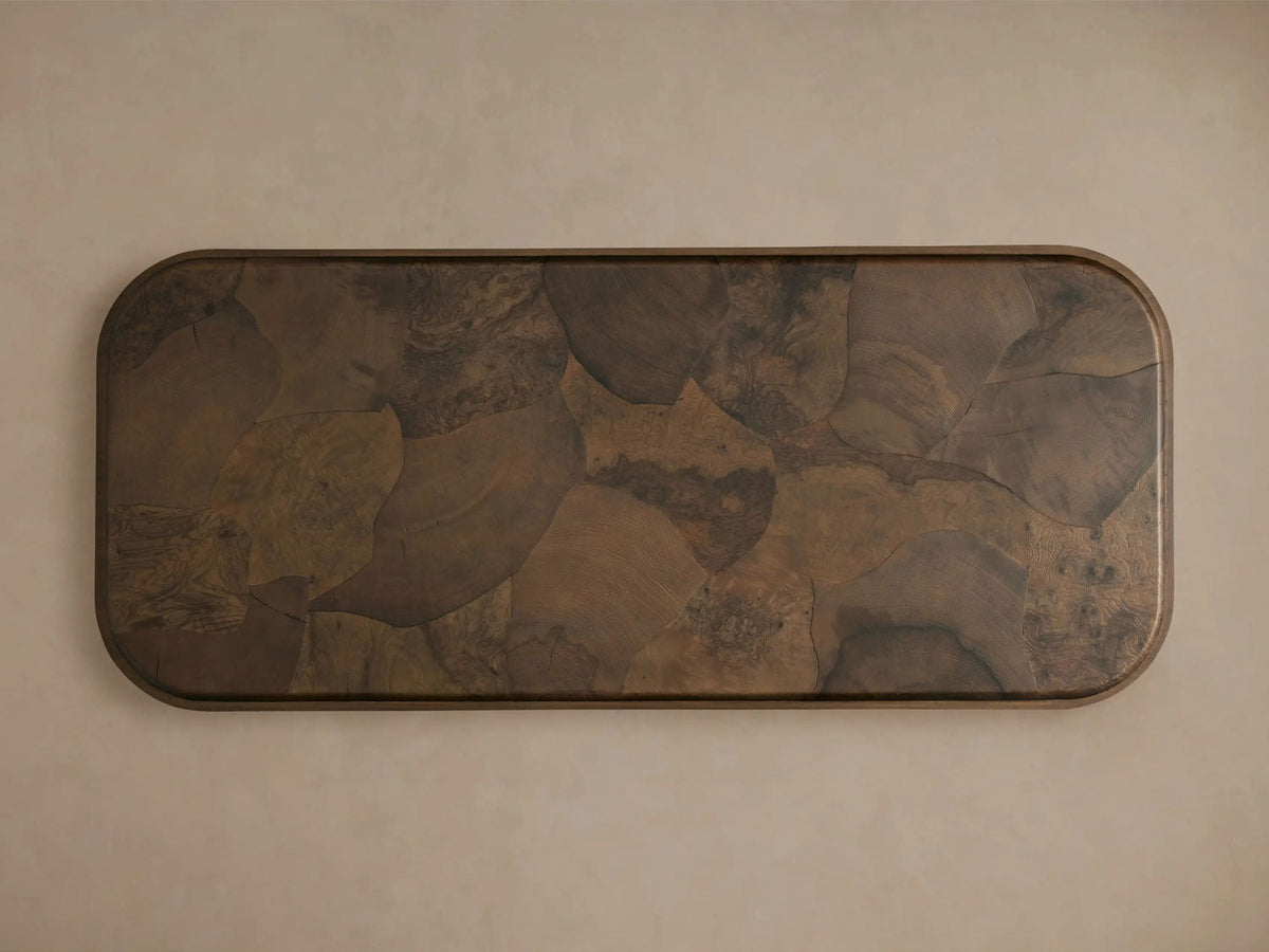 Pola Wood Plinth Coffee Table Wabi-Sabi Living Room Center Tea Table