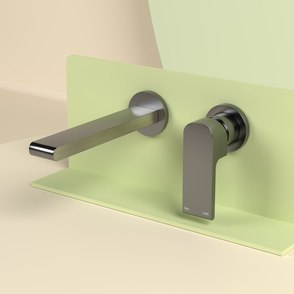 Bianca Wall Basin/Bath Mixer Separate Back Plate 187mm Gun Metal