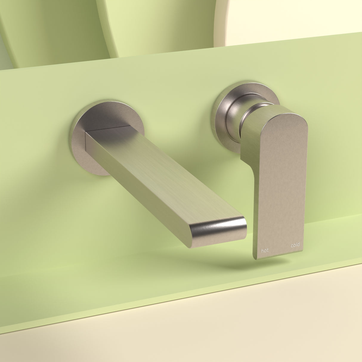 Bianca Wall Basin/Bath Mixer Separate Back Plate 230mm Brushed Nickel