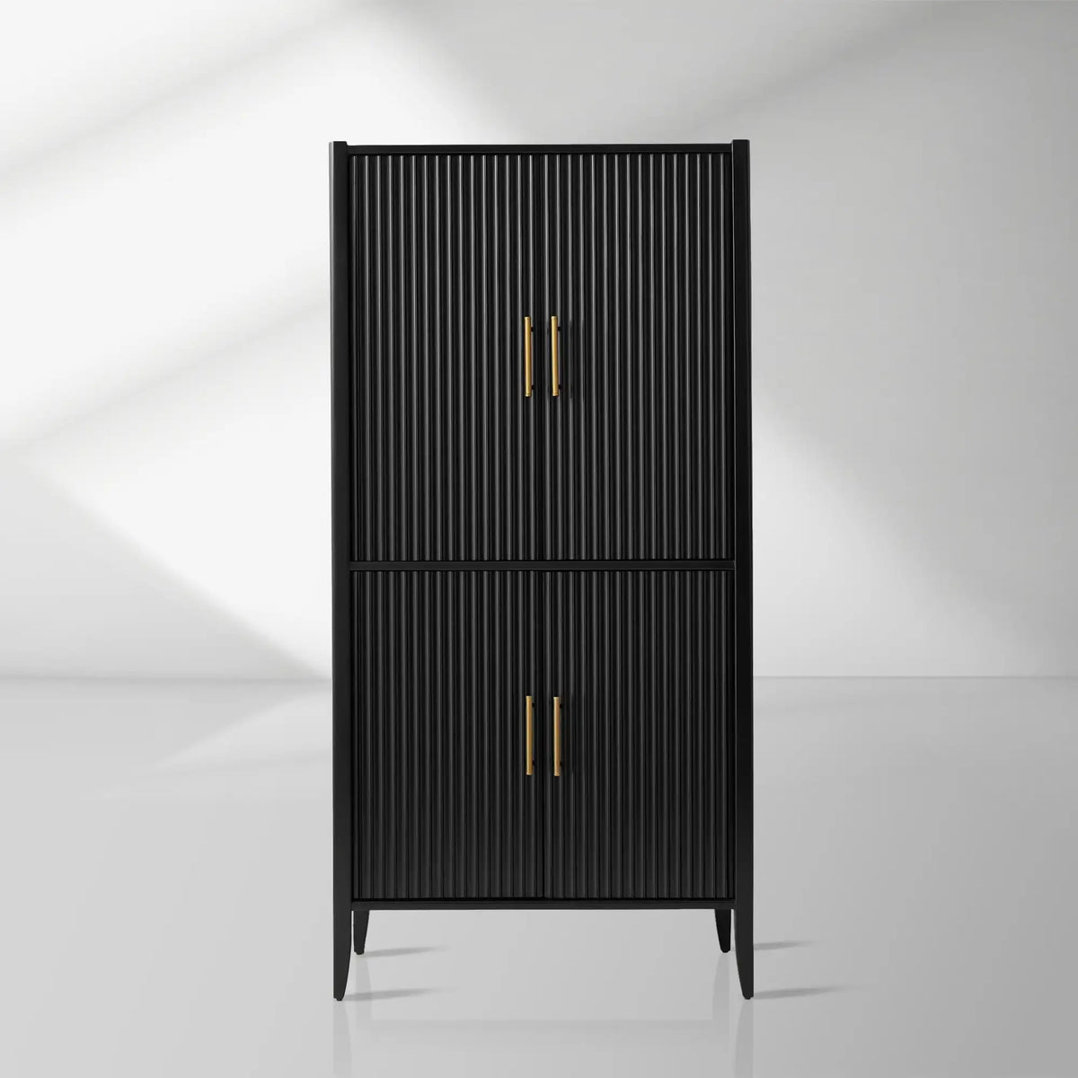 Louis Wood Bar Cabinet Constructivist-Inspired Wine Cabinet With Drawer