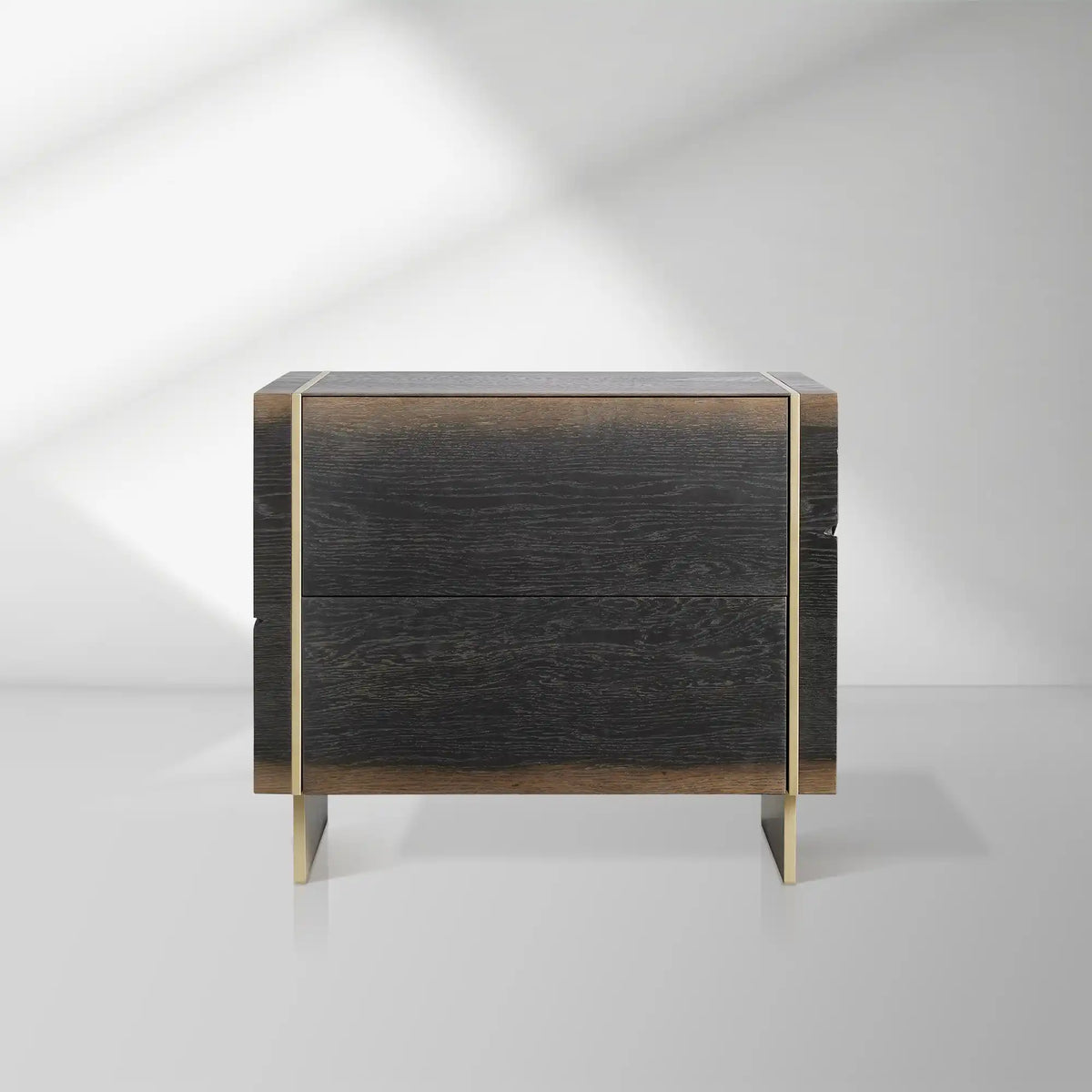 Mihaela Wood Closed Nightstand Retro Oak Nightside Table With Drawer Barrel Inspired