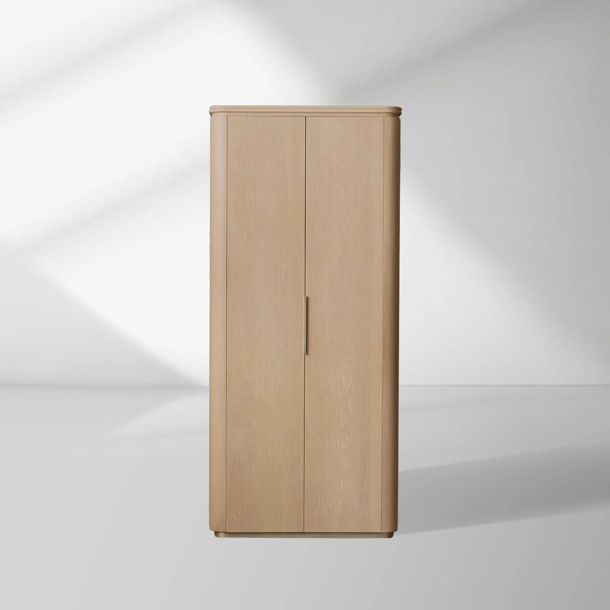 Caden Wood Door Tall Storage Cabinet Walnut Curio Display Cabinet dining Entryway China Cabinet