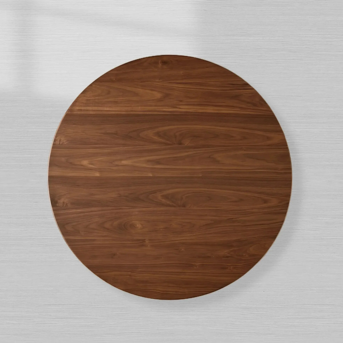 Caden Round Wood Dining Table with Sculptural Base & Antiqued Metal Plinth