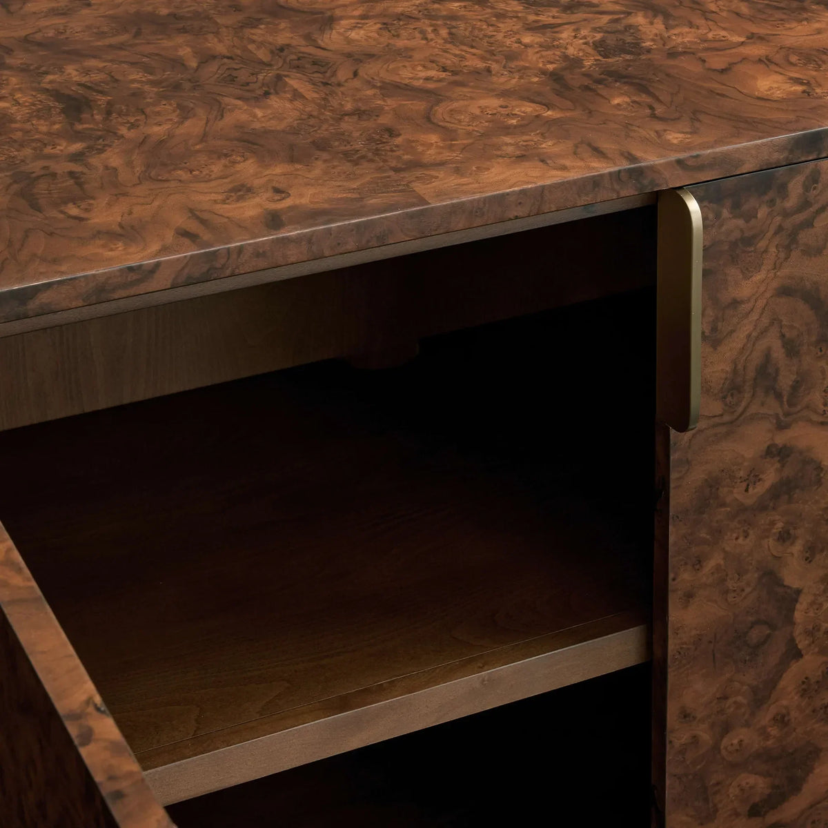 Morley Walnut Burl Sideboard Wood Buffet Table Cabinet Living Room Entryways TV Cabinet