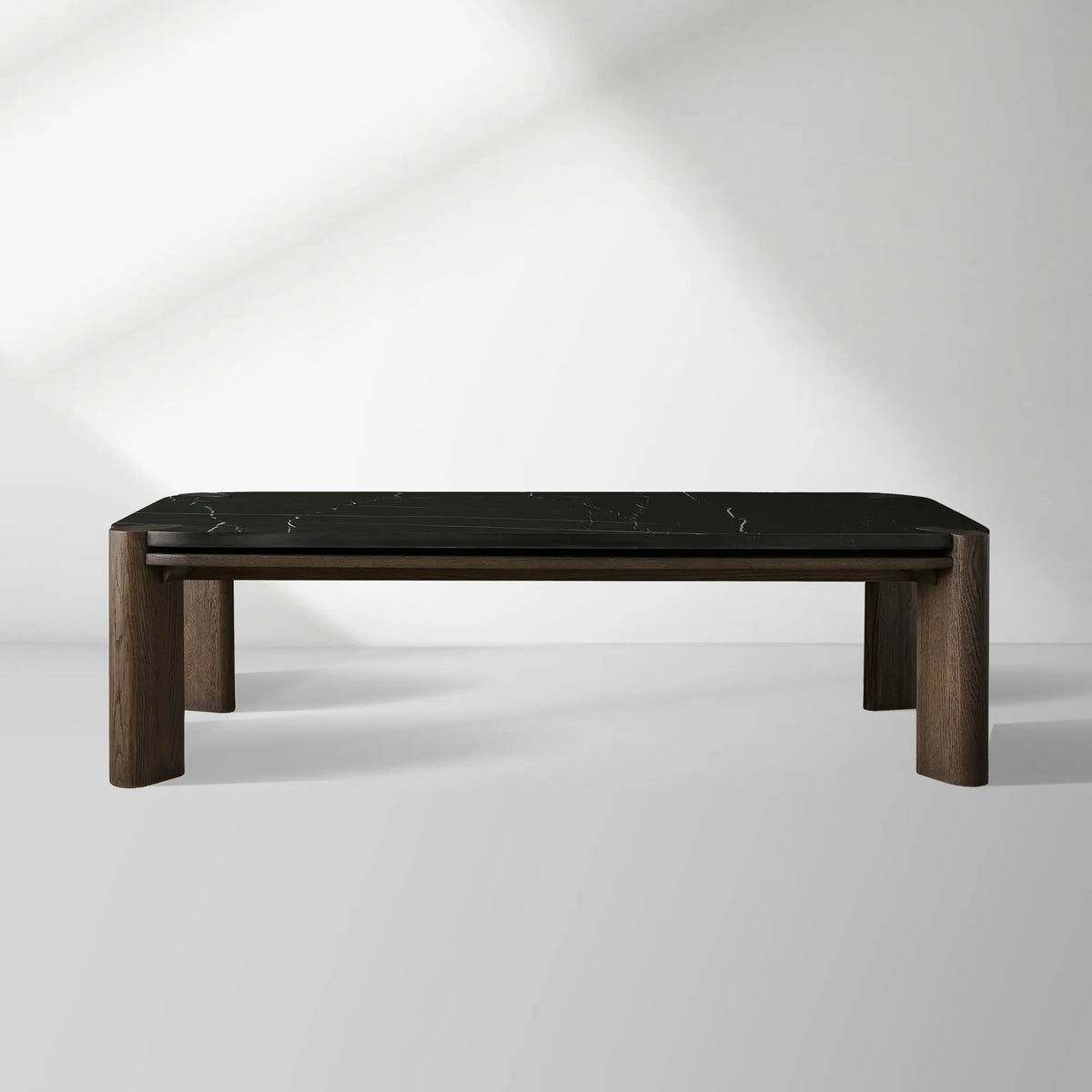 Pyet Marble Coffee Table Oak Wood Base Cocktail Table Elegance Living Room Center Tea Table