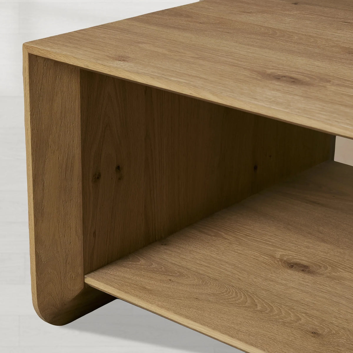 Felton Minimalist Coffee Table Oak Cocktail Table Rural Living Room Wood Center Tea Table