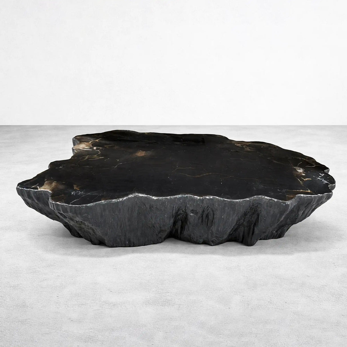 Clayhill Irregular Shape Coffee Table Petrified Wood Cocktail Table Unique Sofa Center Tea Table