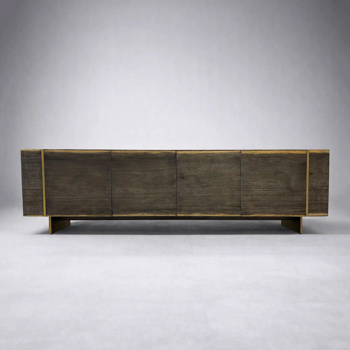 Mihaela Oak Media Console Wood Entertainment Centers Cabinet Retro TV Stands