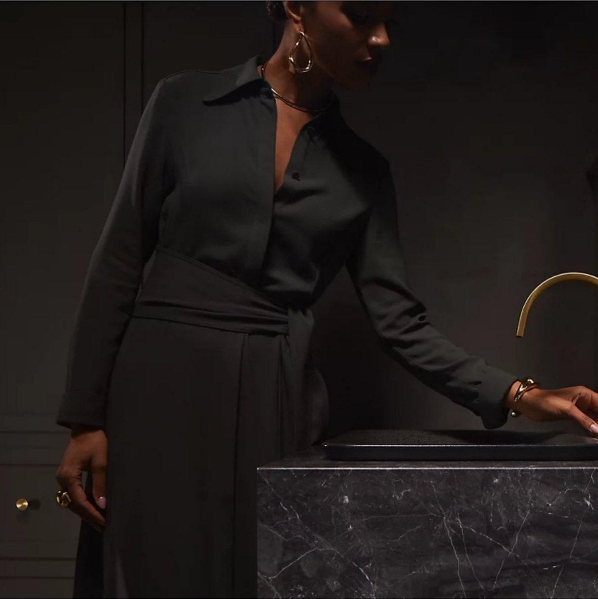 Components Basin Spout - Ribbon Brushed Brass