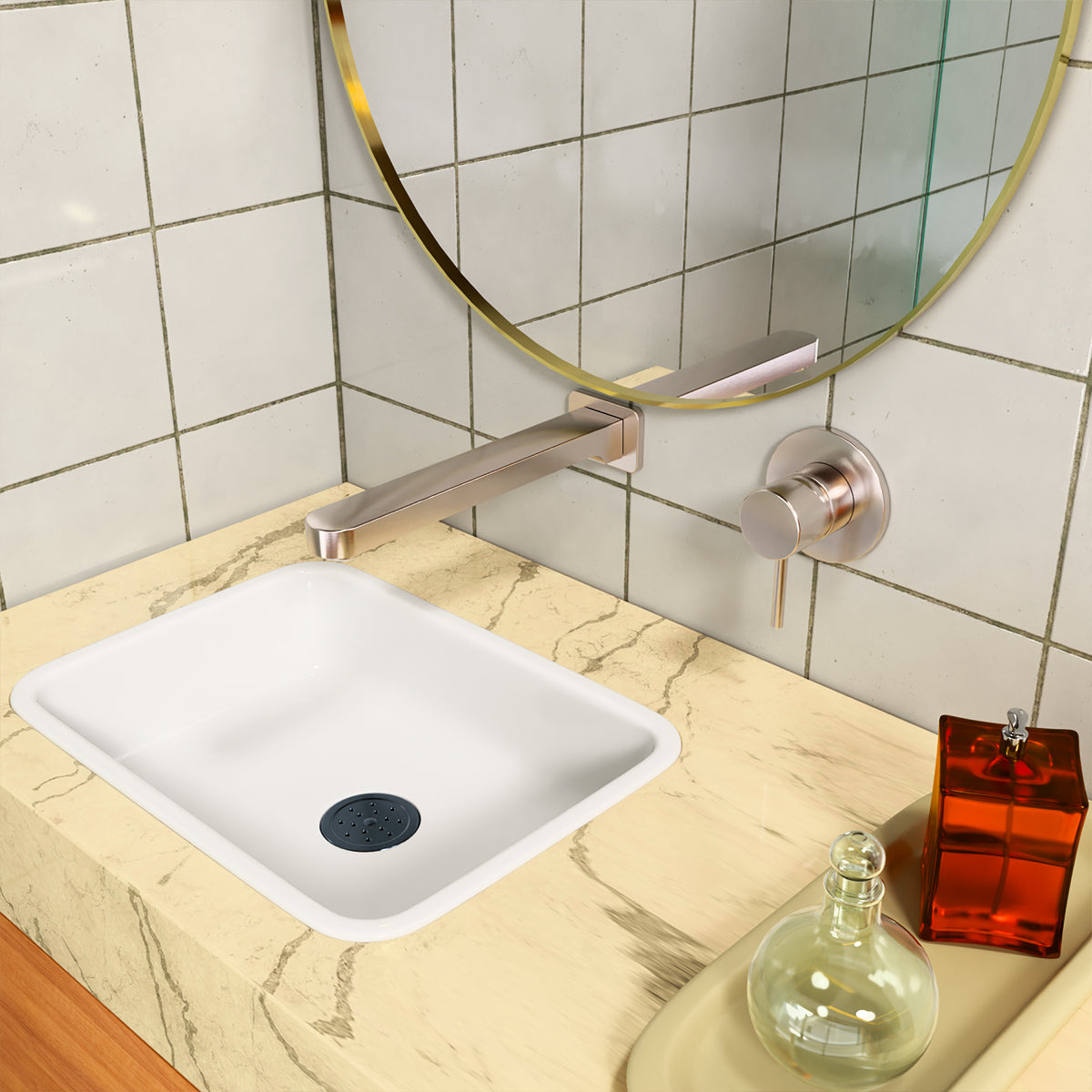 Ecco Fixed Bath Spout Only Brushed Nickel