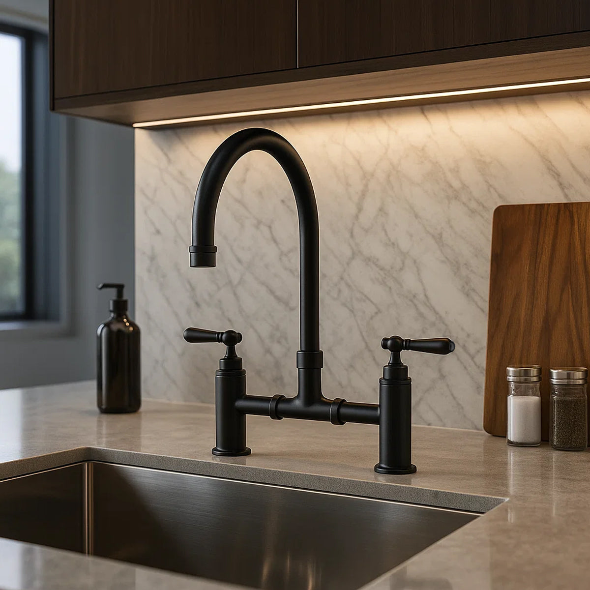 York Bridge Kitchen Set Matte Black