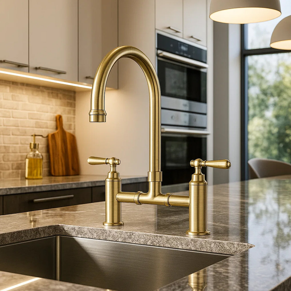 York Bridge Kitchen Set Aged Brass