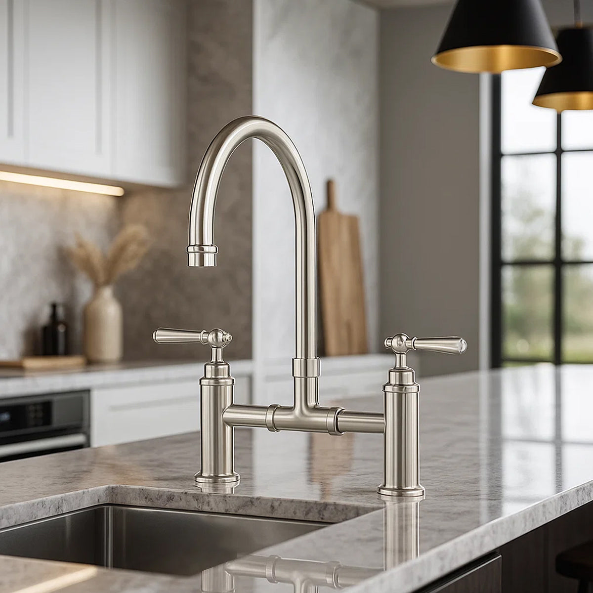 York Bridge Kitchen Set Brushed Nickel