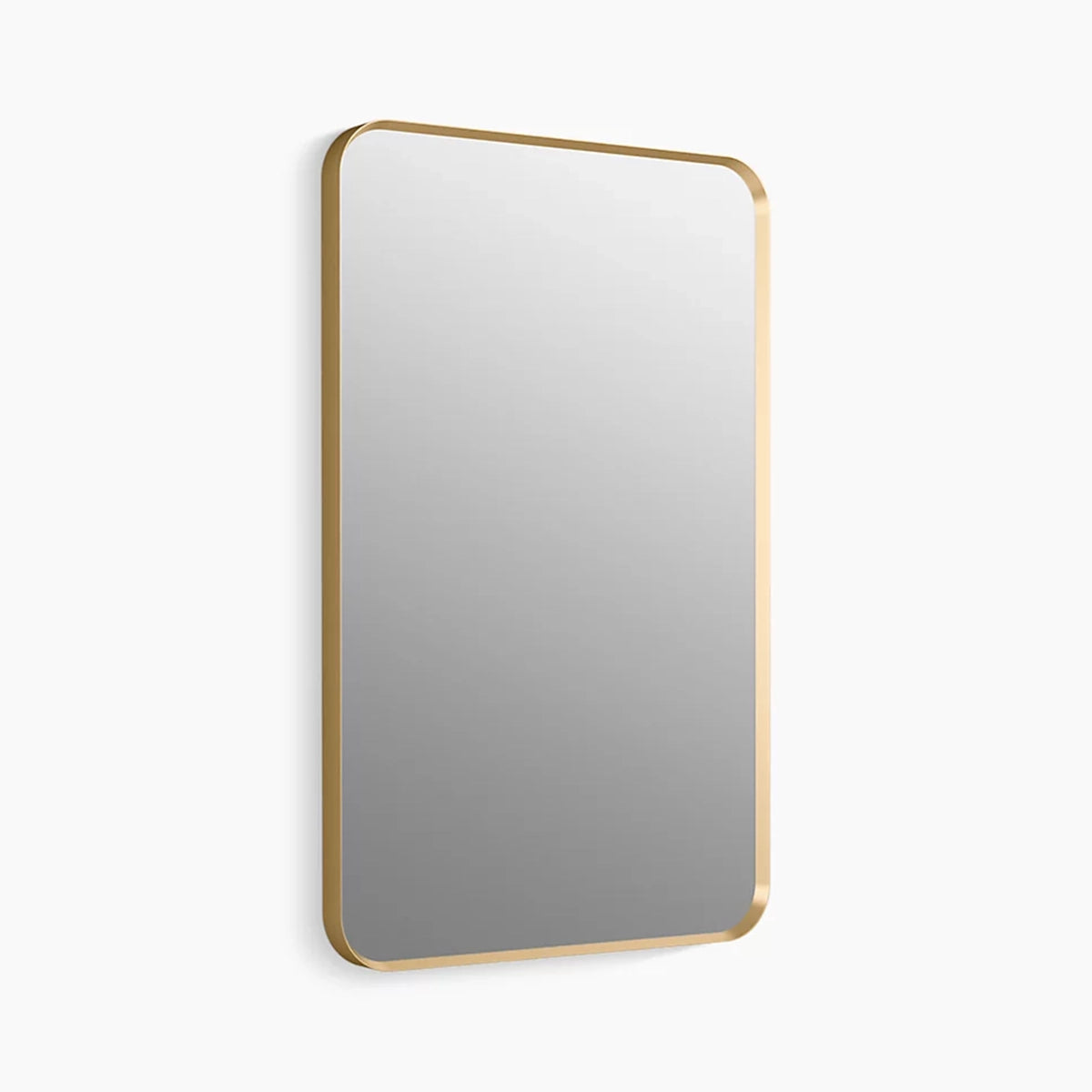 22" x 34" Rectangle Decorative Mirror Moderne Brushed Gold 26052-BGL