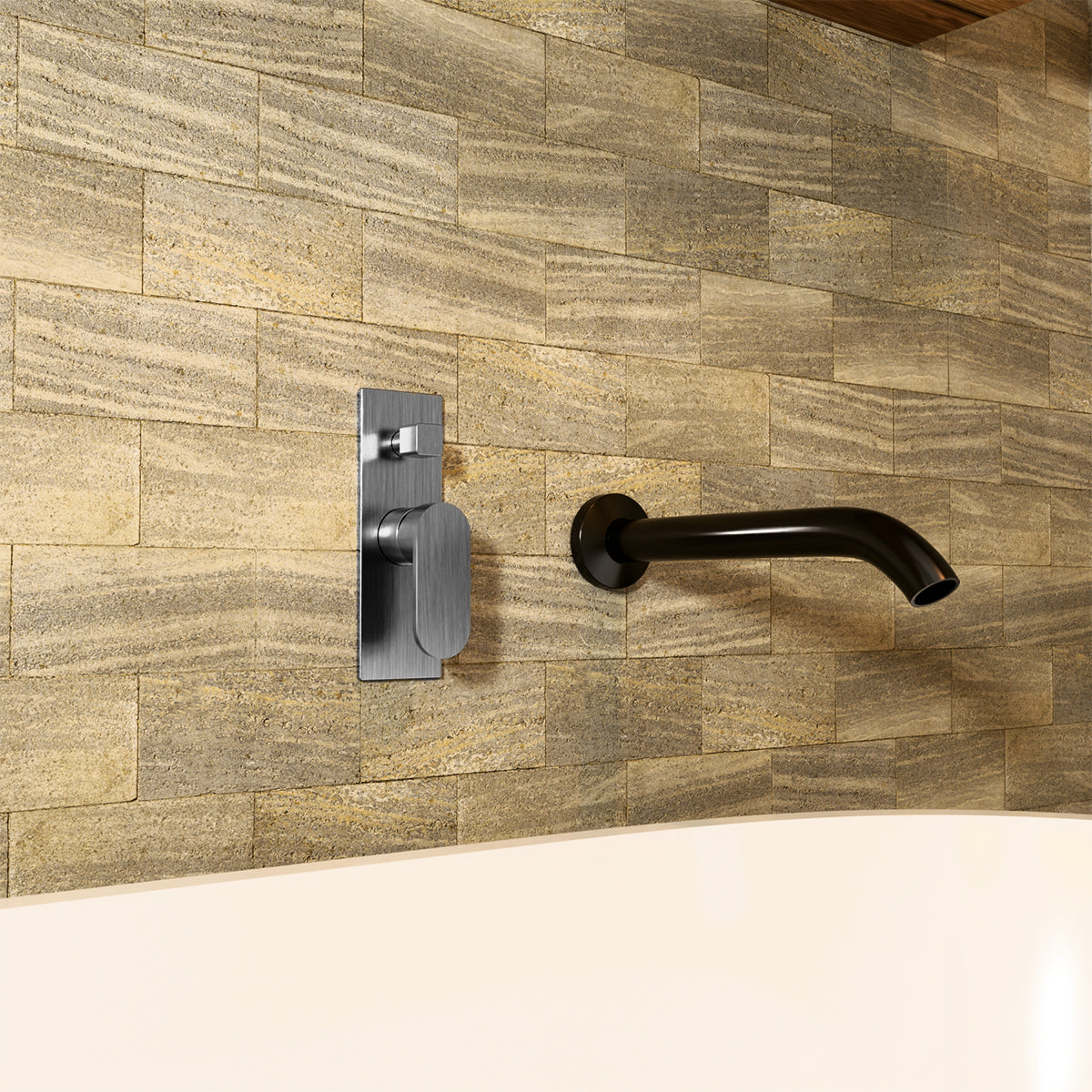 Ecco Shower Mixer With Divertor Gun Metal
