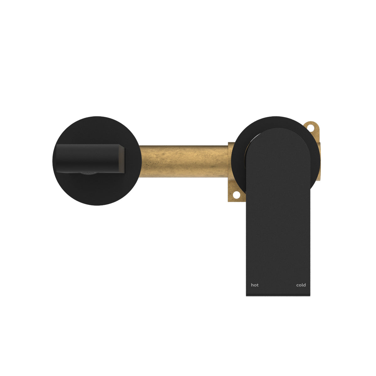 Bianca Wall Basin/Bath Mixer Separate Back Plate 187mm Matte Black