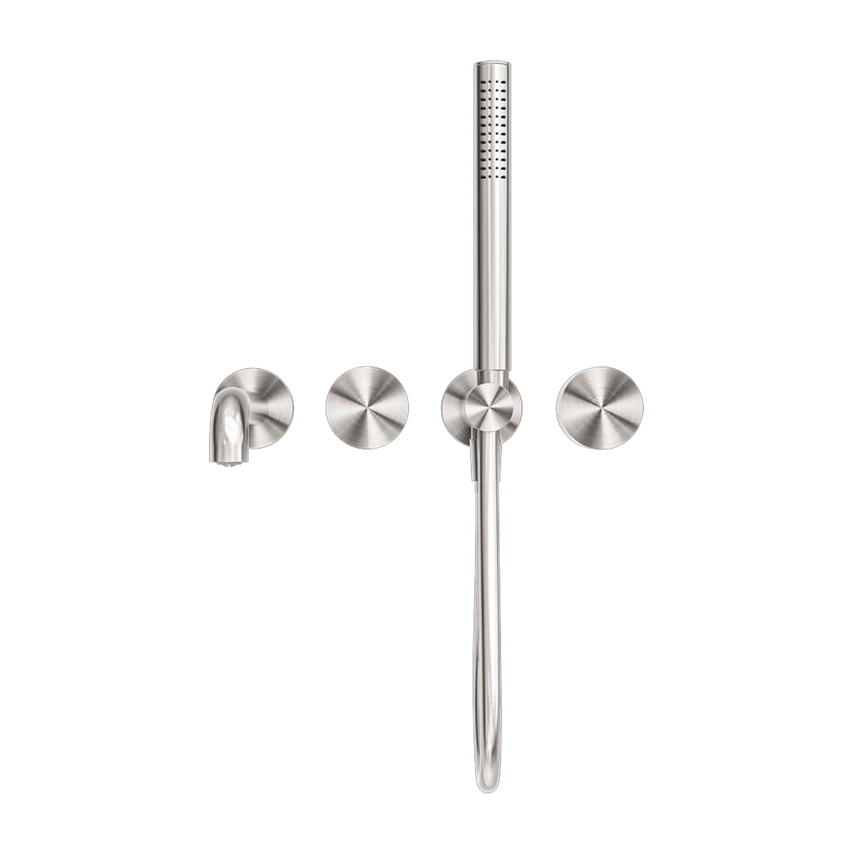 Kara Progressive Shower System Separate Plate With Spout 230mm Brushed Nickel