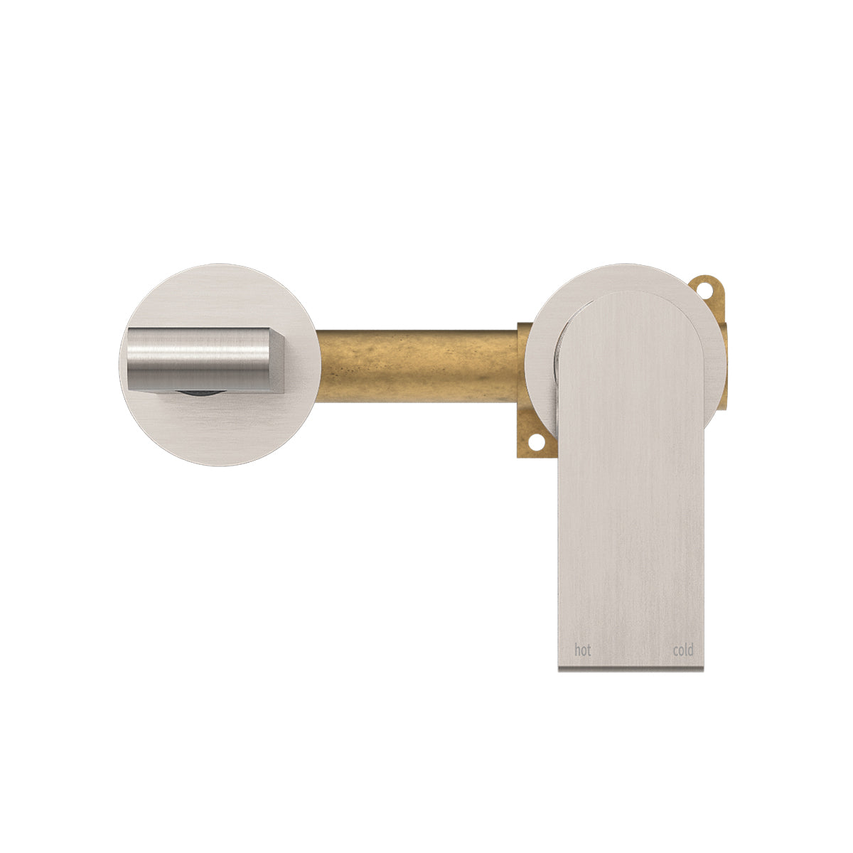 Bianca Wall Basin/Bath Mixer Separate Back Plate 230mm Brushed Nickel