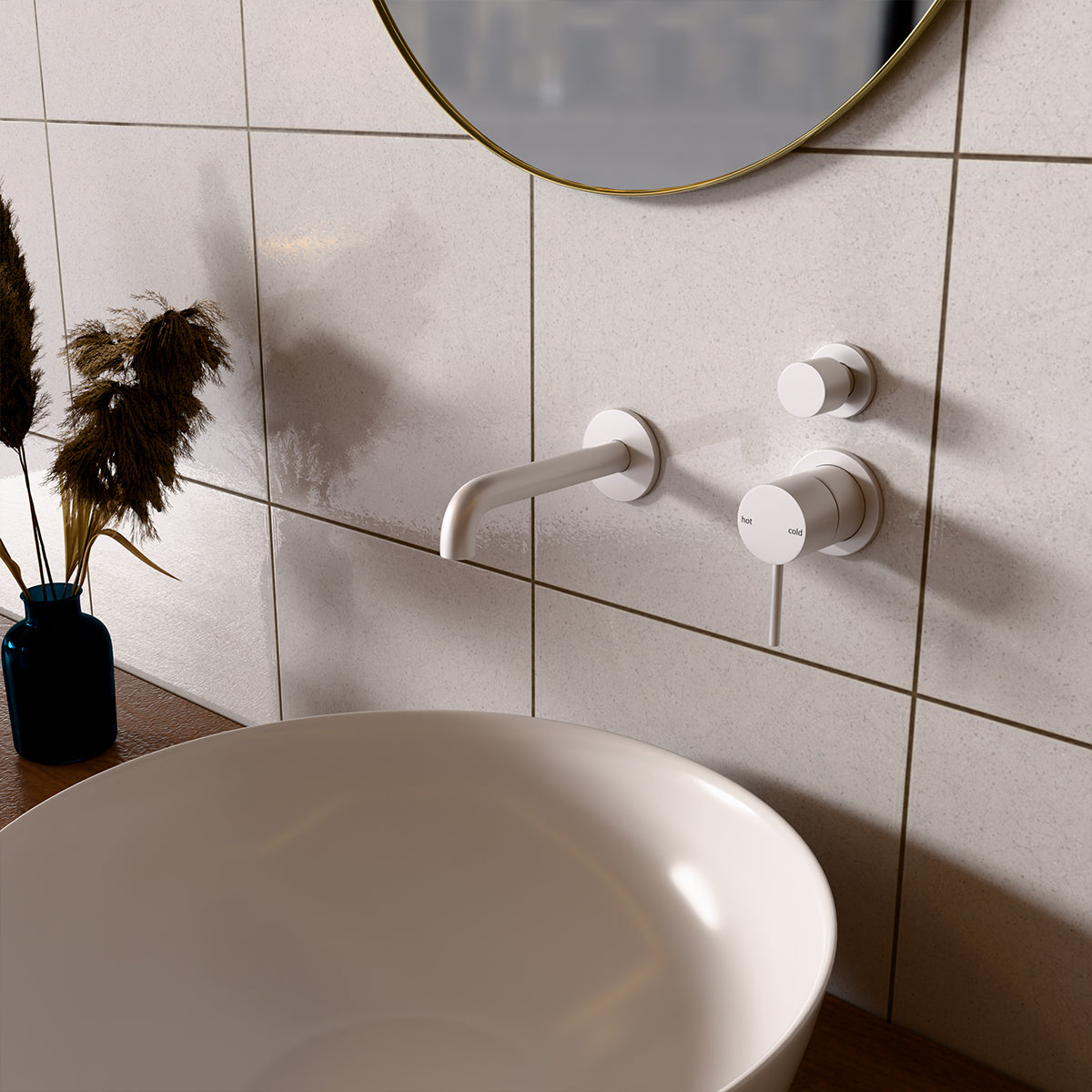 Mecca Shower Mixer With Divertor Separate Back Plate Matte White