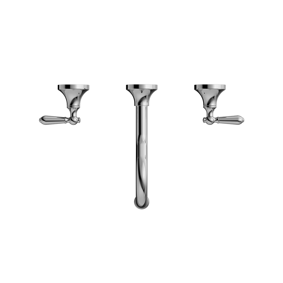 York Wall Basin Set With Metal Lever Chrome
