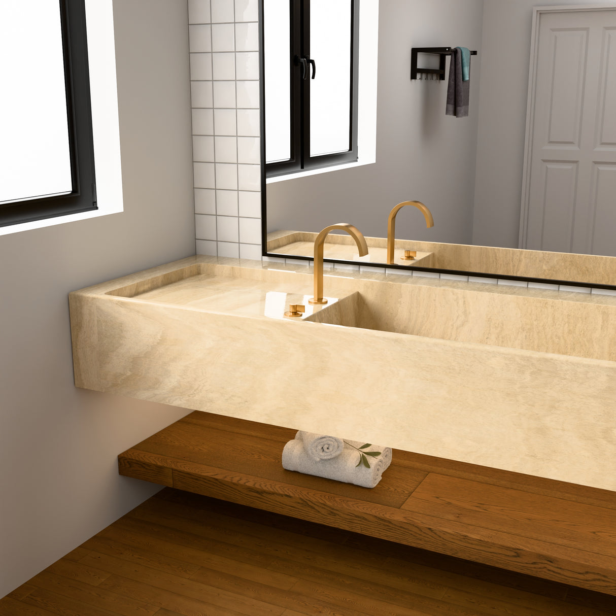 Components Basin Spout - Ribbon Brushed Brass