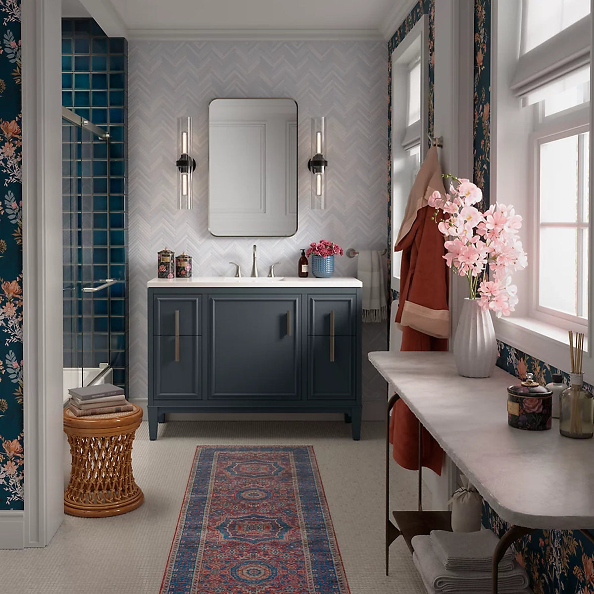 22" x 34" Rectangle Decorative Mirror Matte Black 26052-BLL