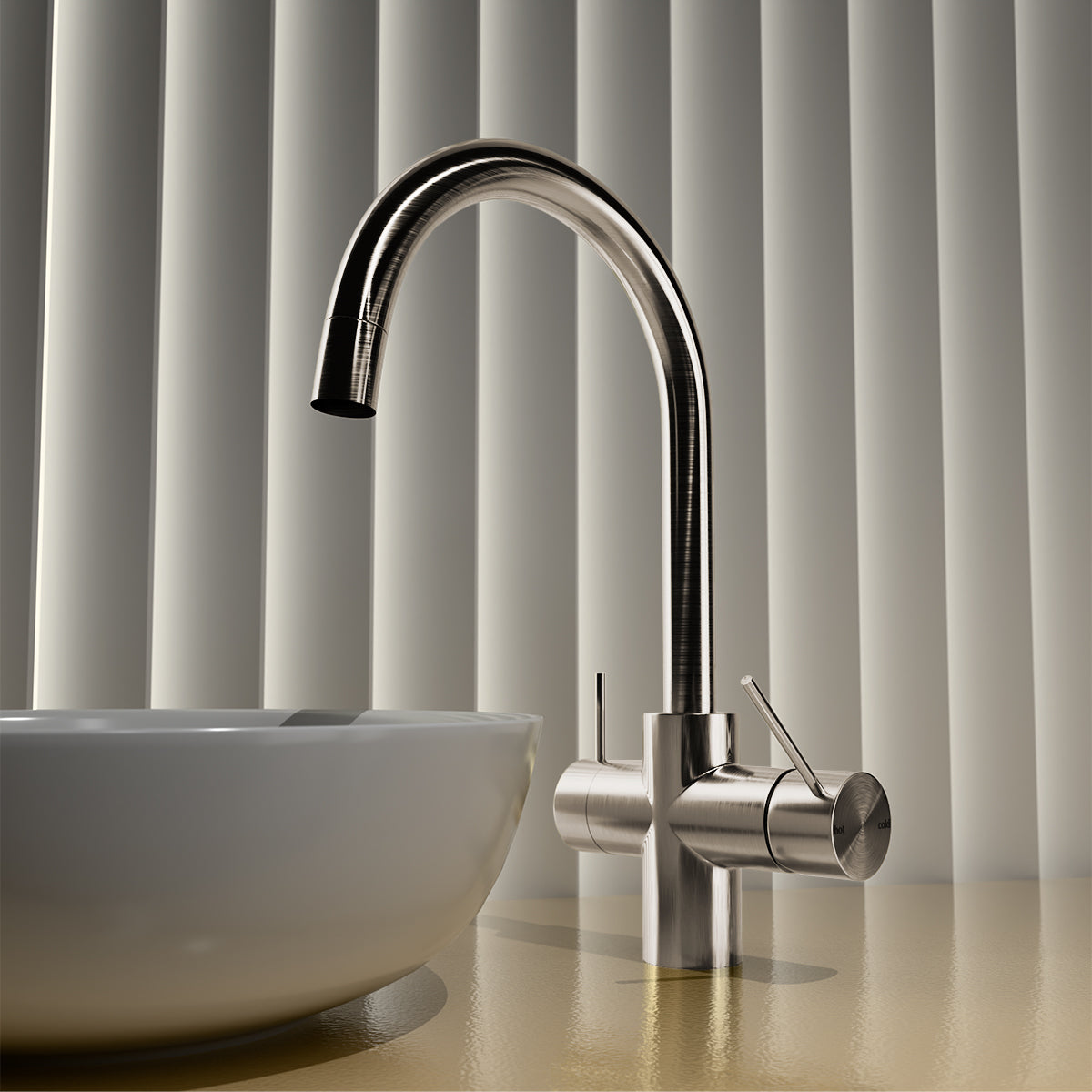 Mecca 3 Way Filtered Mixer Tap Brushed Nickel