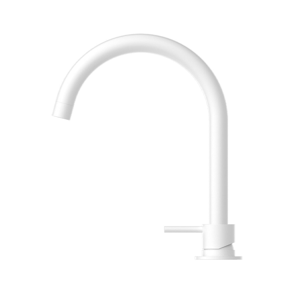 Mecca Hob Basin Mixer Round Swivel Spout Matte White