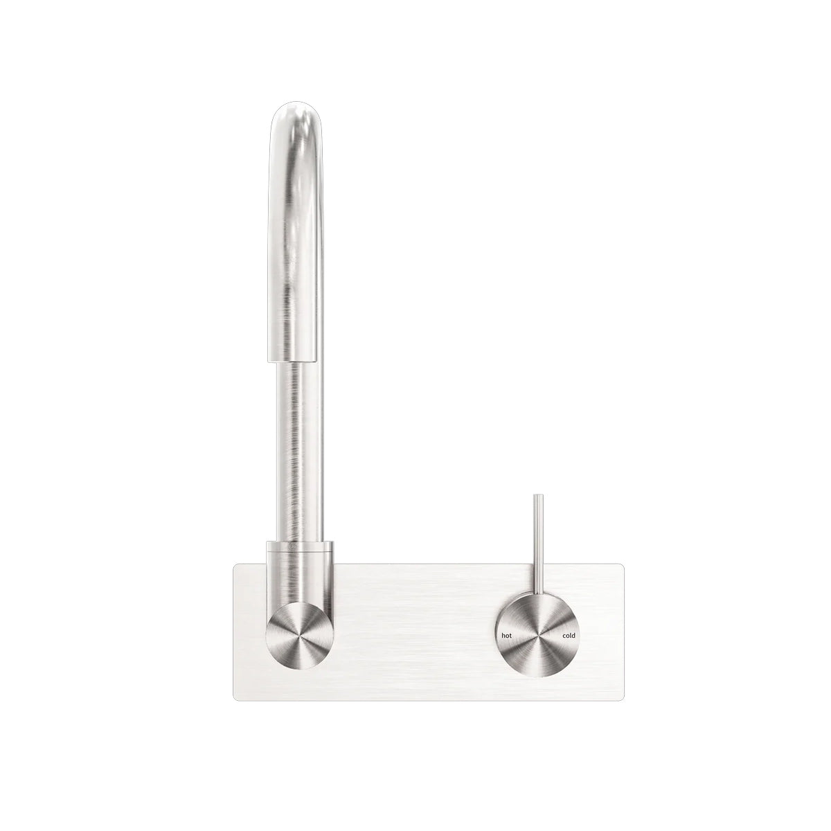 Mecca Wall Basin/Bath Mixer Swivel Spout Handle Up Brushed Nickel