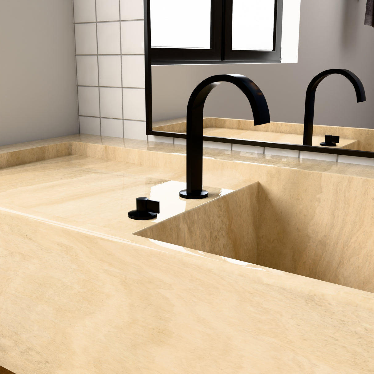 Components Basin Spout - Ribbon Matte Black