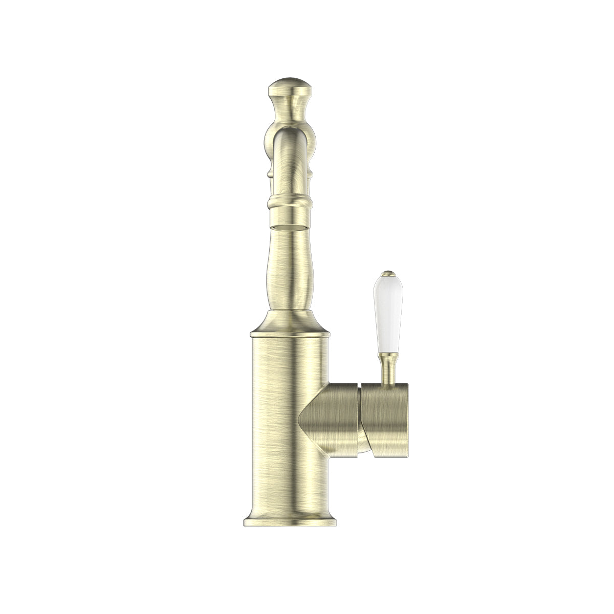 York Basin Mixer With Metal Lever Aged Brass