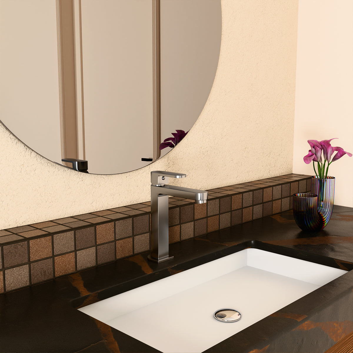 Ecco Tall Basin Mixer Gun Metal