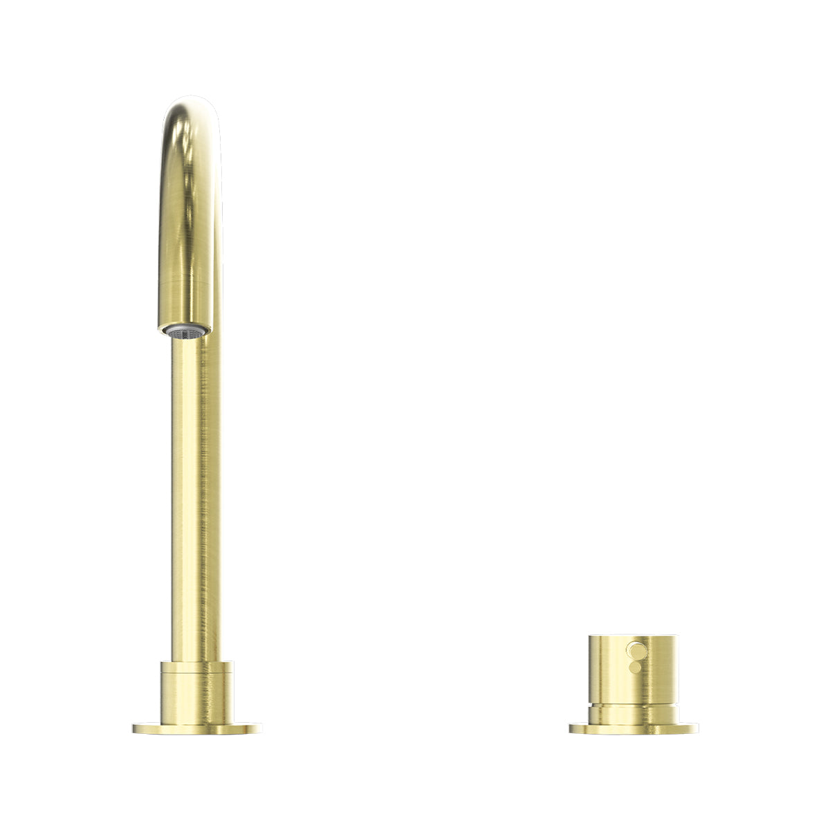 Mecca Hob Basin Mixer Round Swivel Spout Brushed Gold