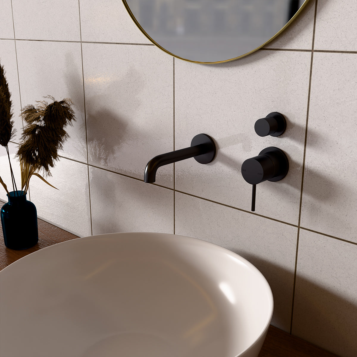 Mecca Shower Mixer With Divertor Separate Back Plate Matte Black