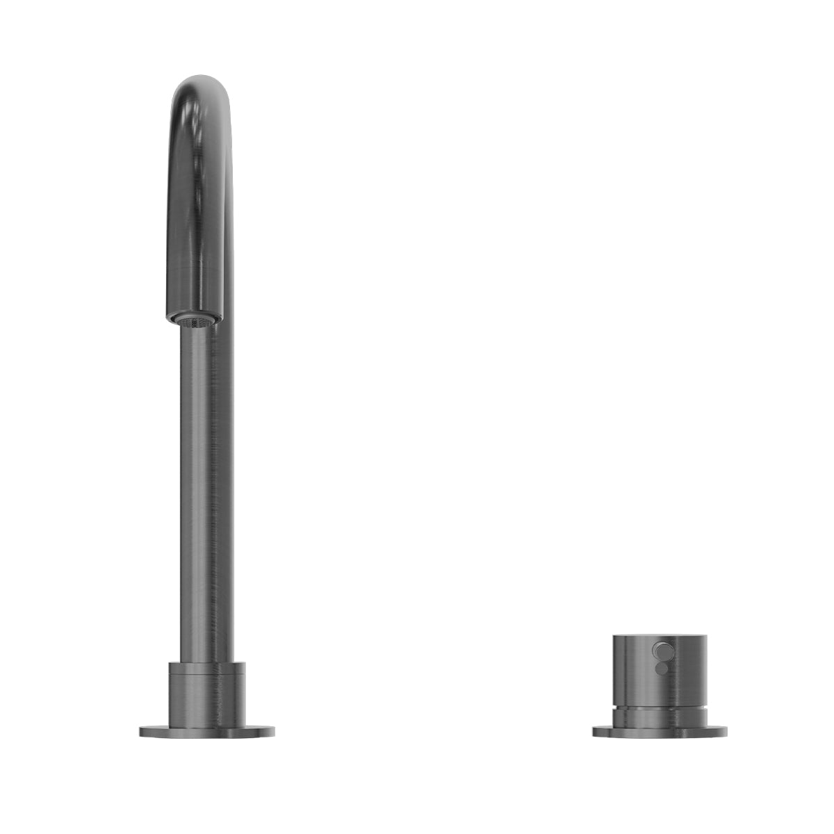 Mecca Hob Basin Mixer Round Swivel Spout Gun Metal