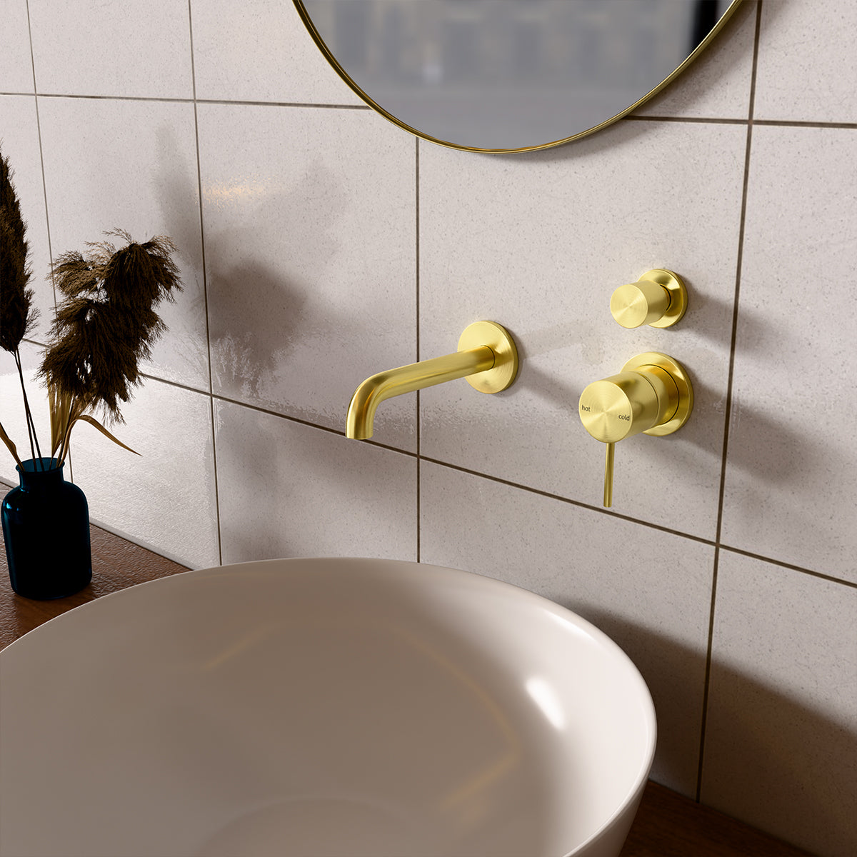 Mecca Shower Mixer With Divertor Separate Back Plate Brushed Gold