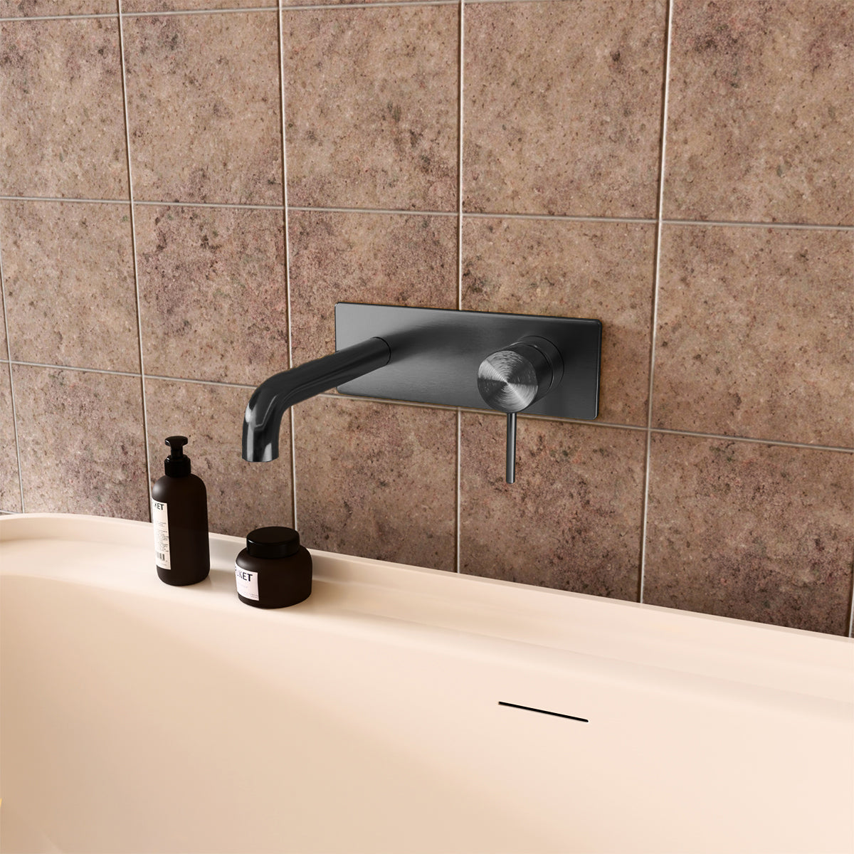 Mecca Wall Basin/Bath Mixer 120mm Gun Metal