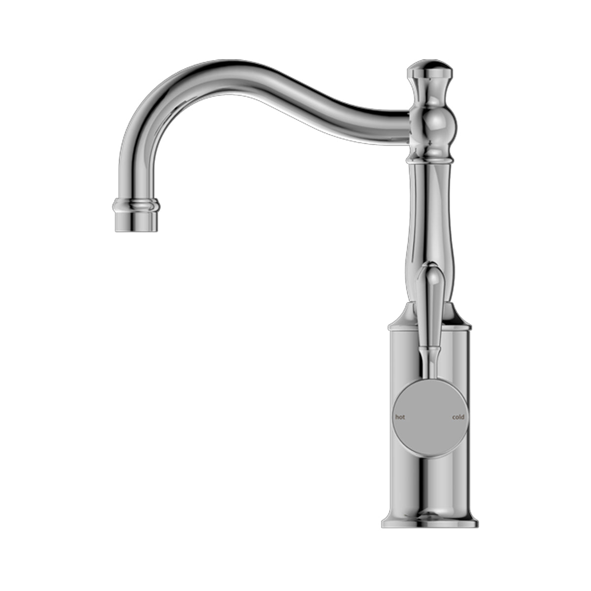 York Basin Mixer Hook Spout With Metal Lever Chrome