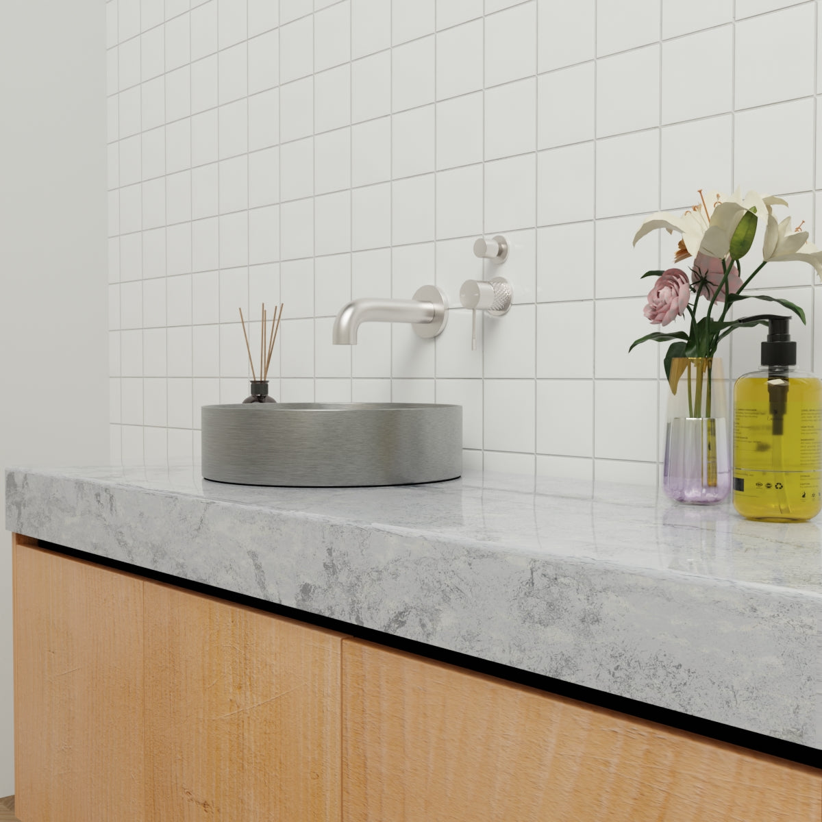 Opal Shower Mixer With Divertor Separate Plate Brushed Nickel