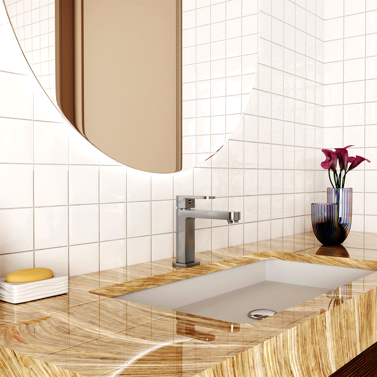 Ecco Short Basin Mixer Gun Metal