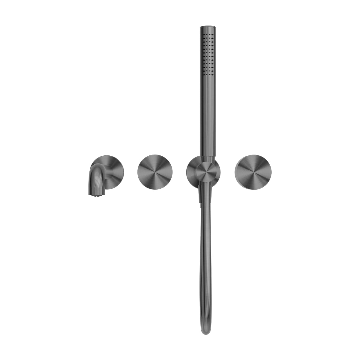 Kara Progressive Shower System Separate Plate With Spout 230mm Gun Metal