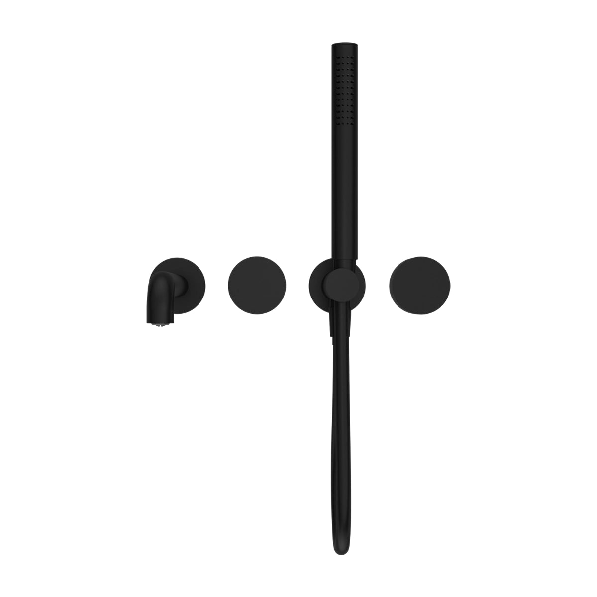 Kara Progressive Shower System Separate Plate With Spout 230mm Matte Black