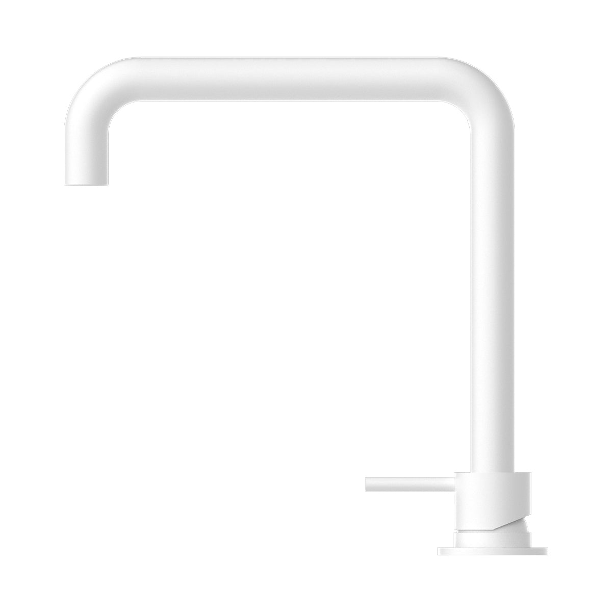 Mecca Hob Basin Mixer Square Swivel Spout Matte White
