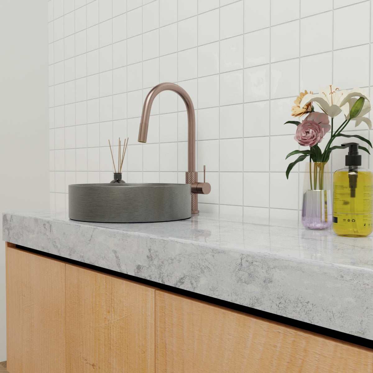 Opal Pull Out Sink Mixer With Vegie Spray Function Brushed Bronze