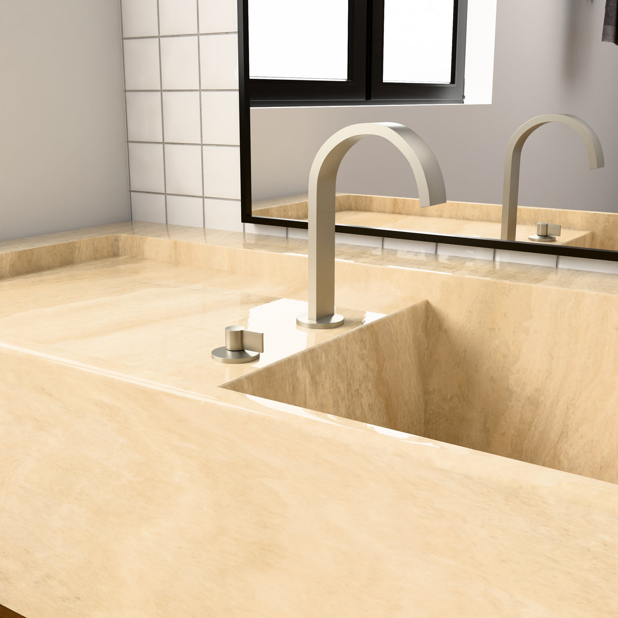 Components Basin Spout - Ribbon Brushed Nickel