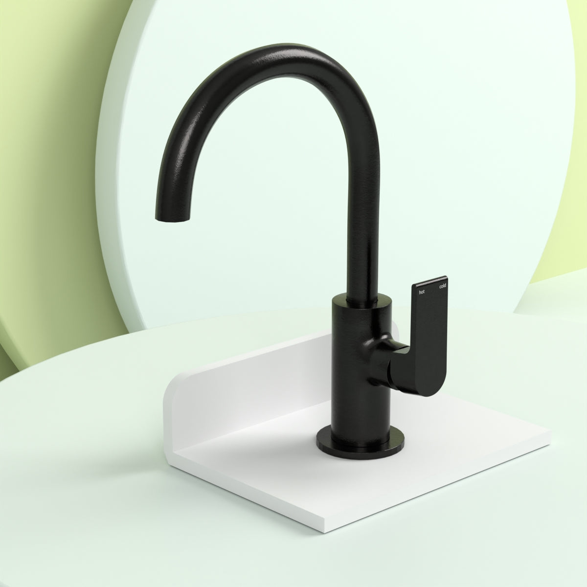 Bianca Kitchen Mixer Gooseneck Spout Matte Black