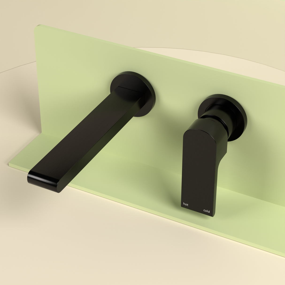 Bianca Wall Basin/Bath Mixer Separate Back Plate 187mm Matte Black